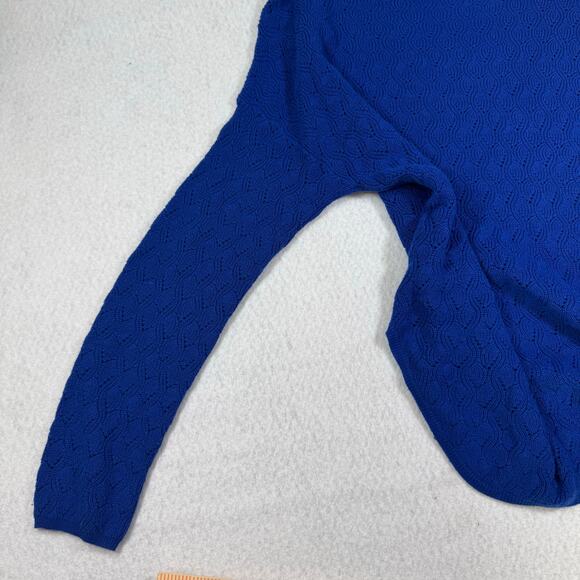 The Limited large Royal Blue Sweater fun Geometric like Design Cashmere Blend - Picture 8 of 11